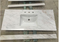 হোয়াইট Carrara মার্বেল স্টোন Countertops পালিশ / অন্যান্য শেষ সারফেস